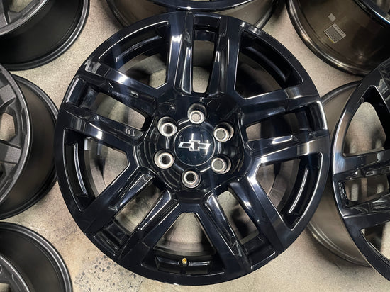 Four 2024 Chevy Silverado LTZ Factory 20 Wheels OEM Black 5913 Rims Tahoe Suburban