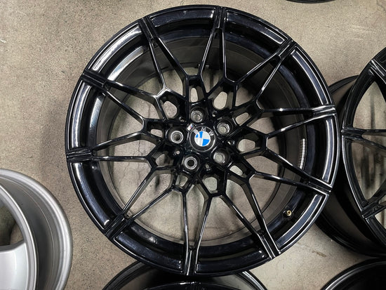 Four 2025 BMW M3 M4 G80 G82 Competition 19 20 Wheels Rims OEM Black 8093838 8093839