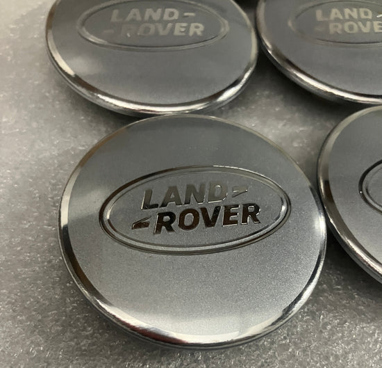 Set of Five Land Range Rover Polished Silver Wheel Center Caps Authentic LR094546