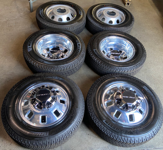 2023-2026 GMC Sierra Silverado 3500HD Dually Factory 18" Polished Wheel/Rim Tire Set of 6 OEM Original | 84830462 14127