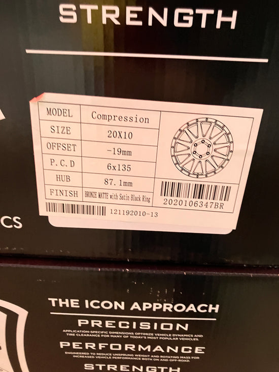 Four ICON Compression 20 Wheels F150 6x135 2020106347BR Bronze / Black 20x20 -19