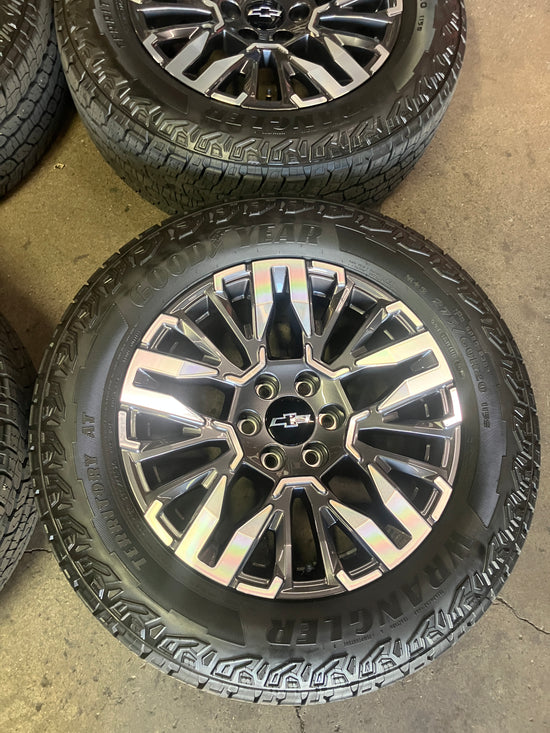Four 2026 Chevy Tahoe Z71 Silverado OEM Wheel Tires Goodyear Territory AT