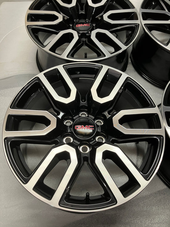 Four 2026 GMC Sierra Yukon AT4 Factory 20 Wheels 5914 OEM Black Rims Tahoe Silverado