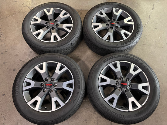2024-2026 Toyota 4Runner TRD Sport OEM 20x8 Machined Gray Wheel/Rim Tire Set of 4 take-off, 6x139.7, OEM PT960-34220, interchange 75302, Yokohama Geolander X-CV GO57 265/55R20, DOT 2626