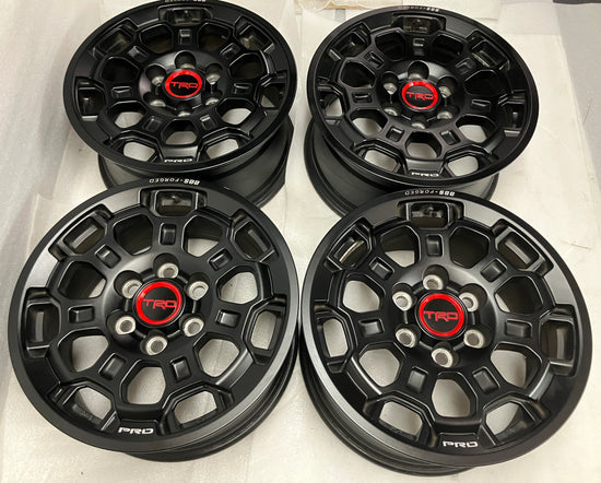 4) 2025 Toyota Tundra TRD Pro BBS Forged OEM 18 wheels 69195 PT960342202F Black