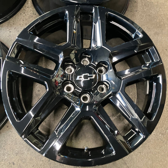 Sold Four 2025 Chevy Silverado LTZ Factory 20 Wheels OEM 5913 Rims Tahoe Black 23377017