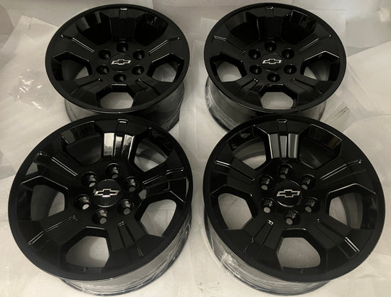 2016-2020 Chevrolet Silverado 1500 Factory 18" Gloss Black Wheel Rim Set of 4 OEM Reconditioned 20937966