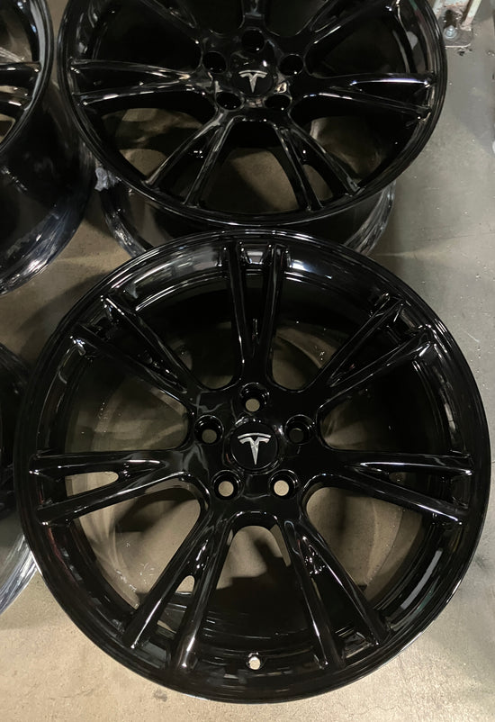 Sold Four 2024 Tesla Model Y Factory 19 Wheels Rims OEM Gloss Black Gemini