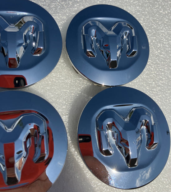 Set of 4 2012-2025 RAM 1500 chrome center caps