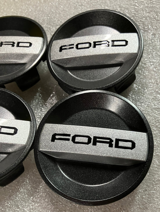 Set of 4 Authentic OEM FORD RAPTOR center caps Dark Charcoal KL3V-1A096-BA