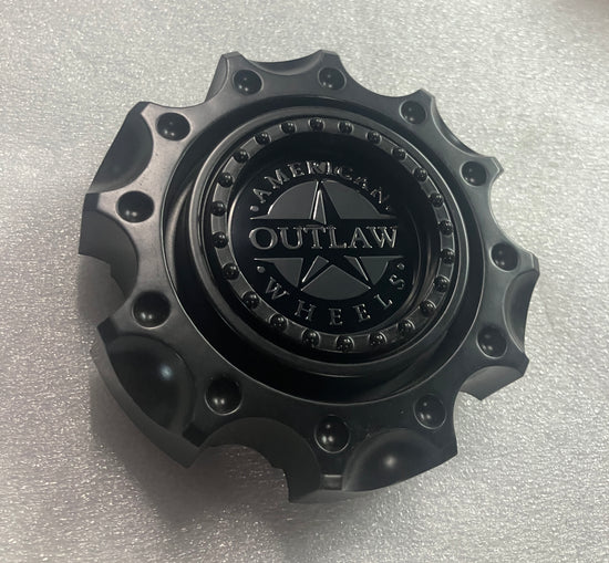Sold Single American Outlaw wheel center cap G207-6V semi gloss black
