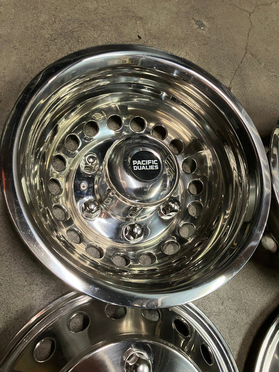 16" Pacific Dualies Stainless Steel Hubcaps For Sprinter Van Dually