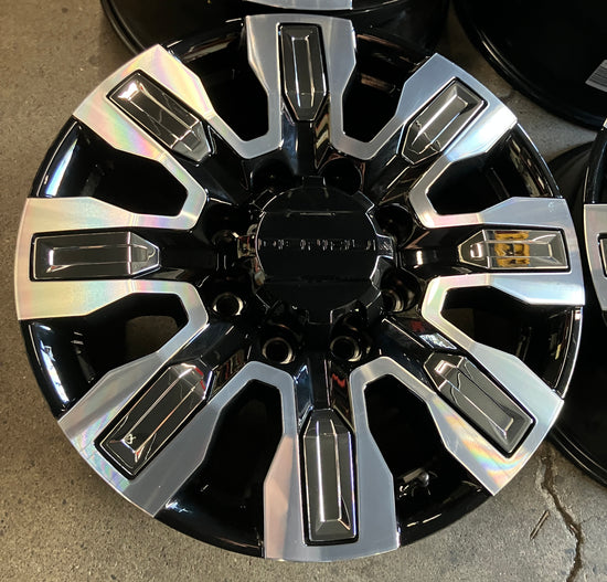 Four 2025 GMC Sierra Denali Ultimate HD2500 Factory 20" Wheels OEM 84830459 Chrome Inserts