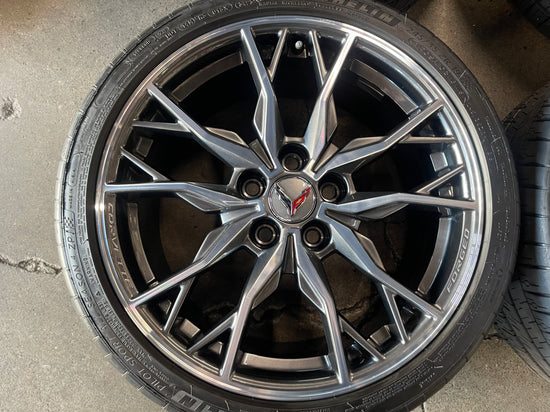 Sold 4 2025 Factory Corvette C8 Forged OEM Wheels and Tire Michelin 84608057 84608058