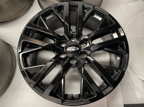 Sold Four 2025 Chevy Silverado Suburban Tahoe Factory 22 Wheels OEM RIMS 23377422 Black