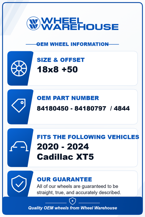 2020-2024 Cadillac XT5 Factory 18" Wheel Rim Set of 4 OEM Hyper Silver