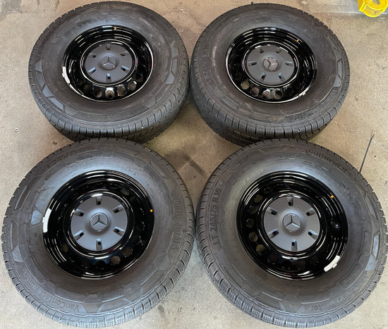 Sold 2023 Mercedes MBZ Sprinter 2500 Factory 16 Steel Wheels Tires Rims OEM black Continental