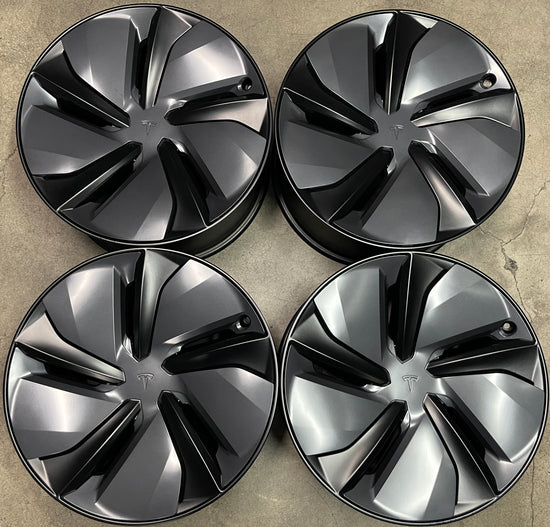 Four 2025 Tesla Model Y Factory 19 Wheels OEM Rims 5X4.5 Crossflow 2188226-00-B