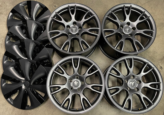 Sold Four 2023 Tesla Model S Plaid Factory 19 Wheels OEM Rims Tempest 19x9.5 19x10.5