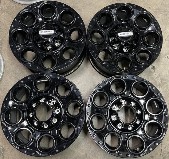 Sold Four 2025 Ford F250 F350 Factory 20 Wheels OEM Rims Black 10484 Tall rear caps