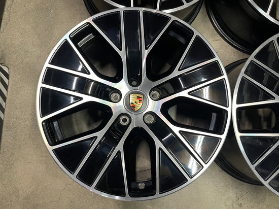 Four 2023 Porsche Taycan Factory 20 Wheels Aero OEM Rims 9J1601025J 9J1601025K