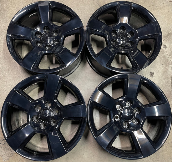 Four 2018 Chevy Silverado LTZ Factory 20" Wheels OEM 5652 Tahoe Suburban 1500 Black