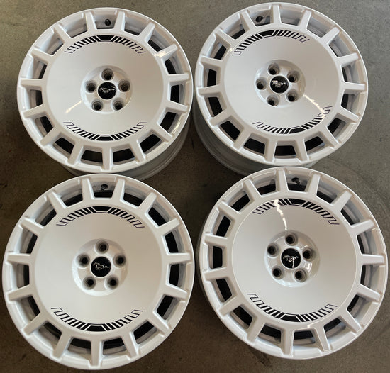 Four 2025 Ford Mustang Mach-E Rally White Factory 19 Wheels OEM SK9C1007E1A Rims