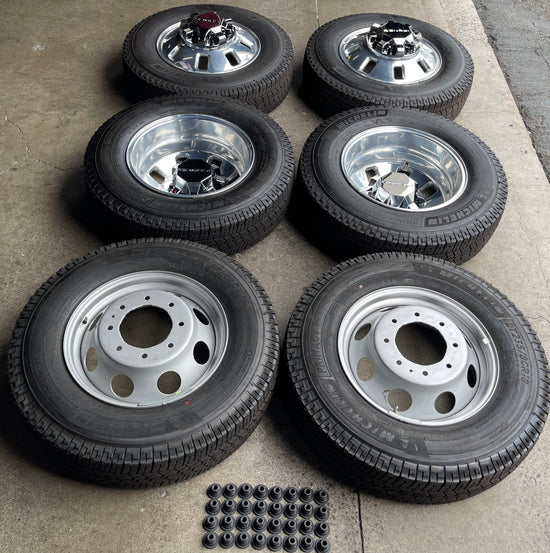 Sold Six 2025 GMC Sierra 3500 HD Denali Dually Factory 18 Wheels Tires Rims OEM 8x210