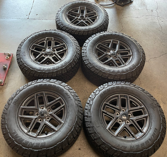 Sold Five 2024 Jeep Wrangler Gladiator Factory 17" Wheels Tires Rims OEM LT265/70/17 AT