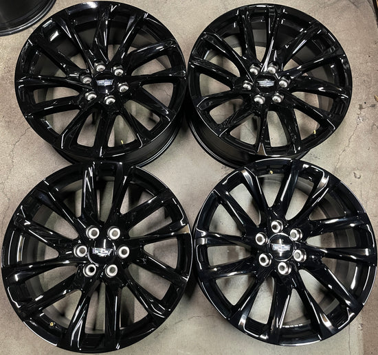 Four 2024 Cadillac Escalade factory 22 Wheels OEM Rims Platinum Onyx Black 84653998