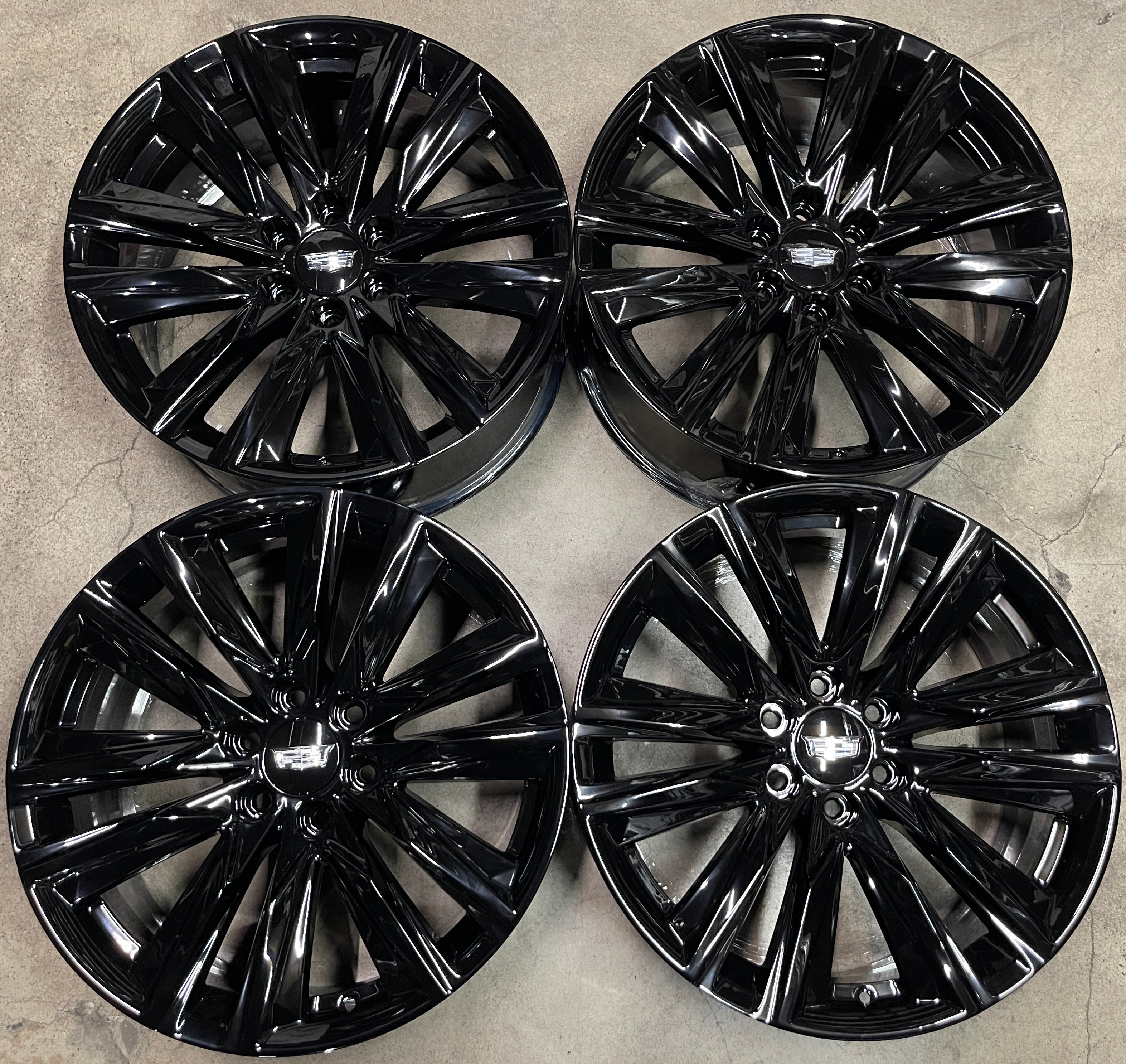 Scw Cad Model 2024 Cadillac Escalade OEM Wheels Rims 22x9 +28 Gloss Black – Socal Wheels