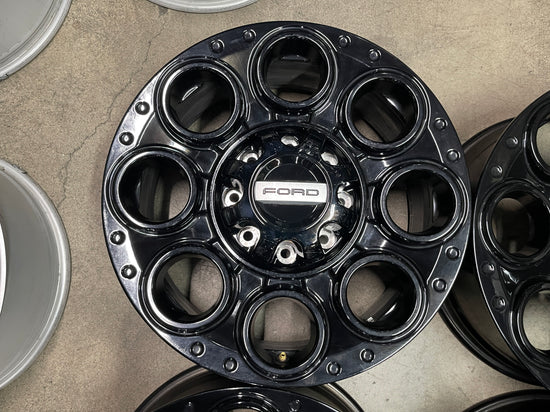 Four 2025 Ford F250 F350 Factory 20 Wheels OEM Rims Black 10484 Tall rear caps