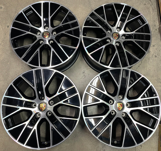 Sold Four 2023 Porsche Taycan Factory 20 Wheels Aero OEM Rims 9J1601025J 9J1601025K