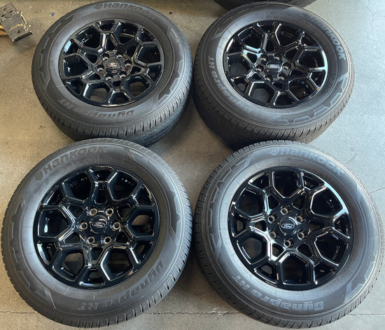 2025 Ford F150 Factory 18 Wheels Tires OEM 10340 Rims ML341007BA Gloss Black Hankook