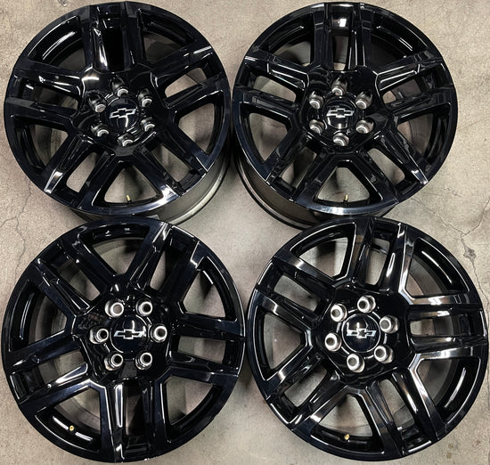 Sold Four 2025 Chevy Silverado LTZ Factory 20 Wheels OEM Black 5913 Rims Tahoe Suburban