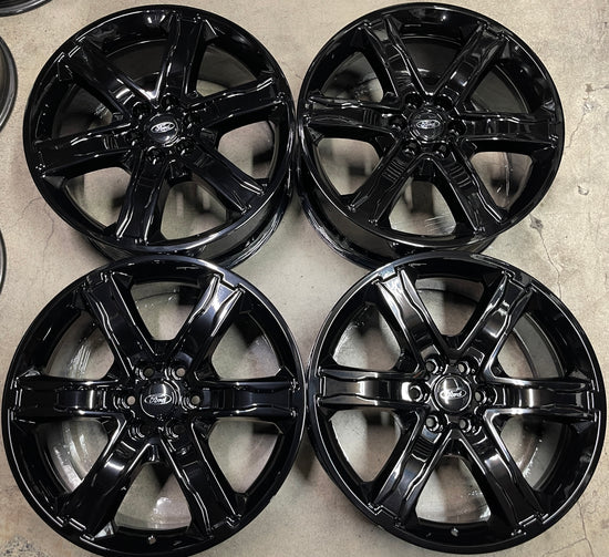 Four 2022 Ford Expedition Stealth Factory 22 Wheels OEM Rims F150 Gloss Black