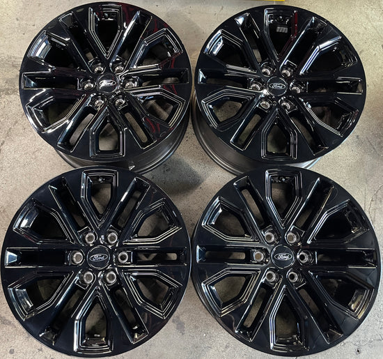 Sold Four 2025 Ford F150 Lariat Limited Factory 20 Wheels OEM Rims RL341007BA Gloss Black