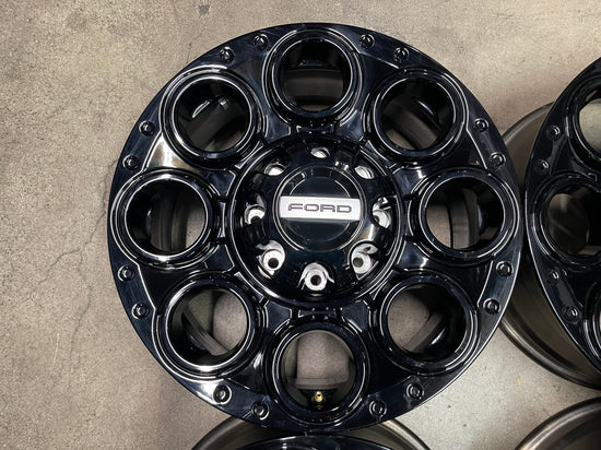 Four 2025 Ford F250 F350 Factory 20 Wheels OEM Rims Black 10484 Tall rear caps