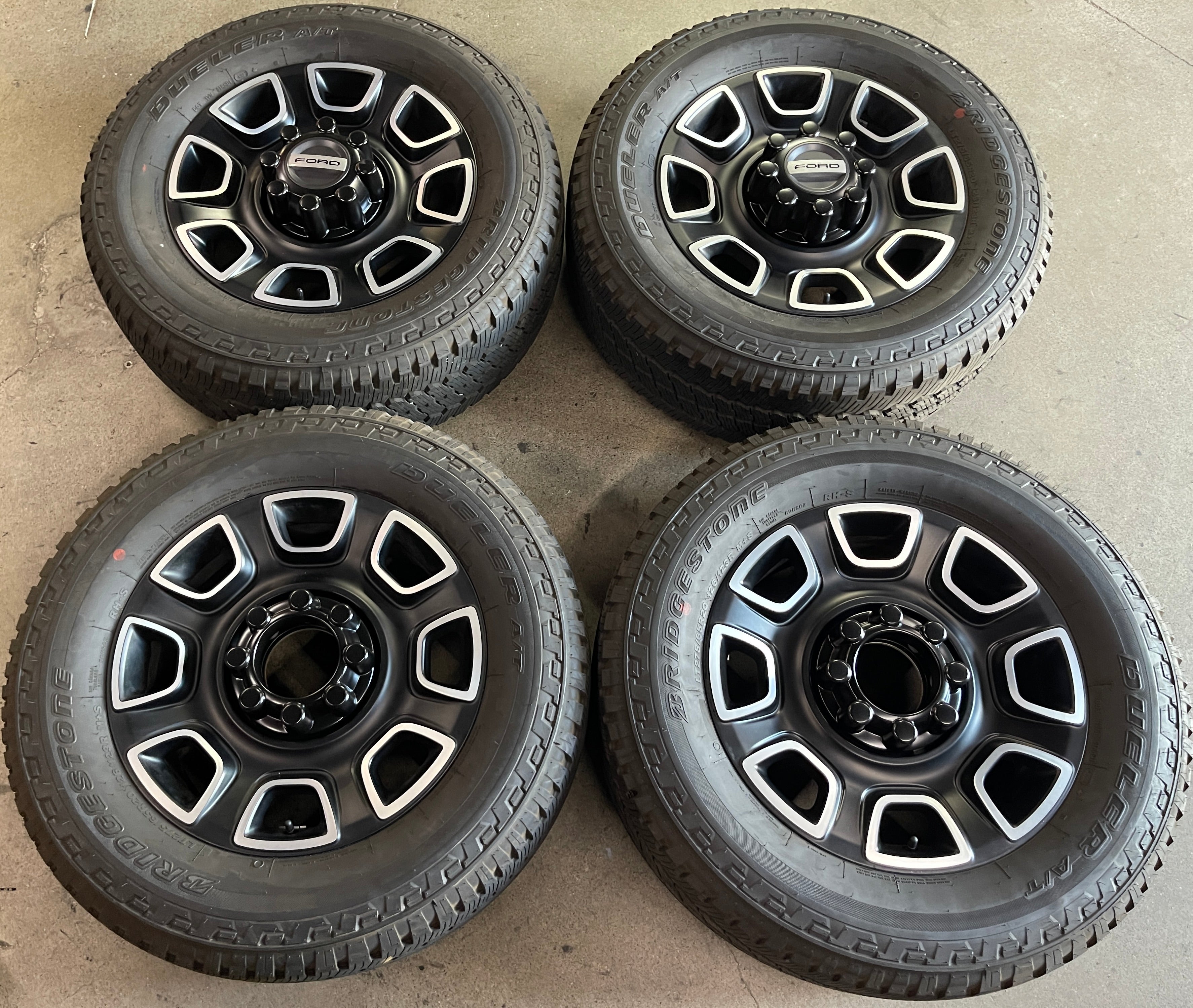 American Racing F250 Rims 2023-2024 Ford F-250 F-350 OEM Wheels & Tires 20x8 +40 Black – Socal Wheels