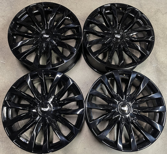 Sold Four 2024 Cadillac Escalade Platinum Factory 22 Wheels OEM RIMS Black 84460119