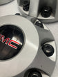 Sold Set of 4 2011-2023 GMC Sierra 3500 Dually Silver Center Caps 9597805 9597796 OEM