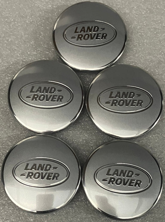 Set of Five Land Range Rover Polished Silver Wheel Center Caps Authentic LR094546