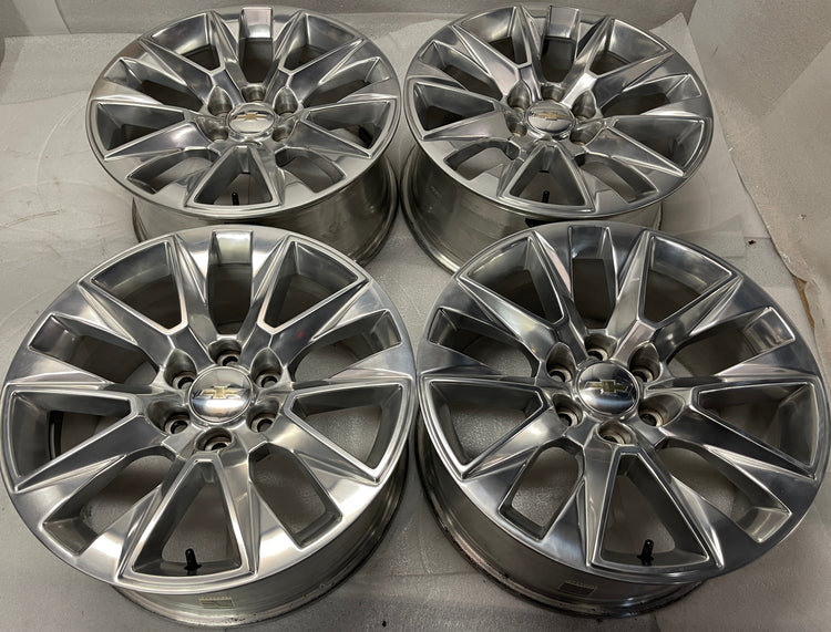 2019-2026 Chevy Silverado LTZ Factory 20 Inch Polished OEM Wheel Rim Set of 4
