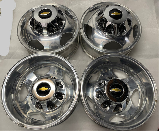 2019 Chevy GMC 3500 OEM Factory 17" Dually Polished Wheels Rims 5519 5520