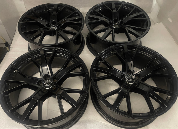 2021 2022 2023 Audi E-Tron Quattro Q8 OEM 22 inch Gloss Black Wheels Rims Set of 4 4M8601025Q 59065