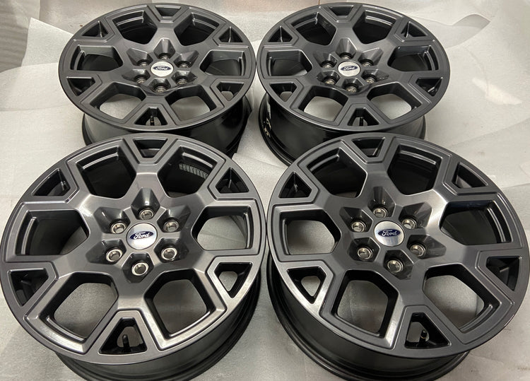 2026 Ford F150 OEM 20x8.5 6x135 +44mm Full Paint Dark Gray Wheels Rims Set of 4 | TL341007HA
