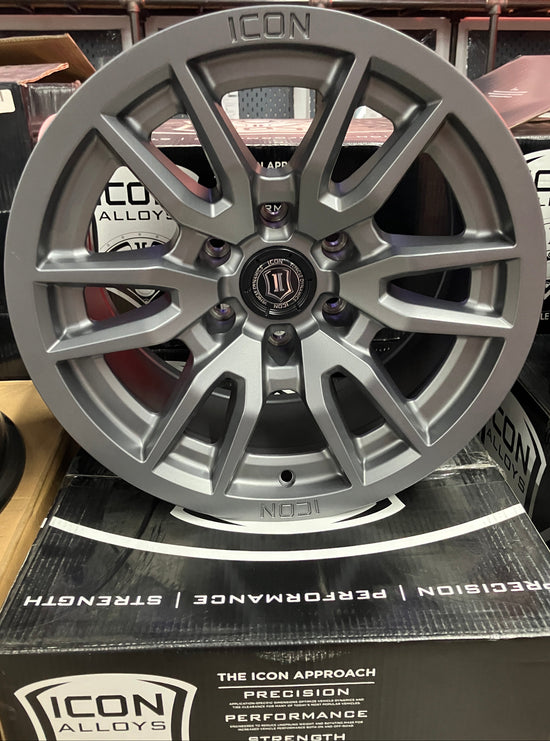 Four NEW Icon Vector 6 17 Wheels F150 6x135 2417856350TT Titanium Open Box 17x8.5 +6