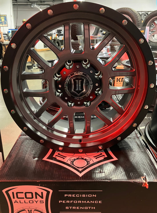 Four ICON Alpha 20 Wheels 1220908150GM F250 F350SRW Gun metal w/ Black 20x9 +0 8x170