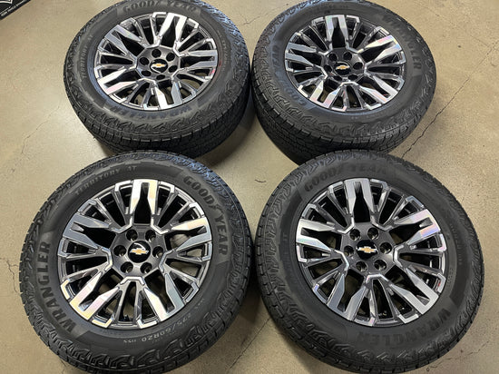 Sold Four 2026 Chevy Tahoe Z71 Silverado OEM Wheel Tires Goodyear Territory AT