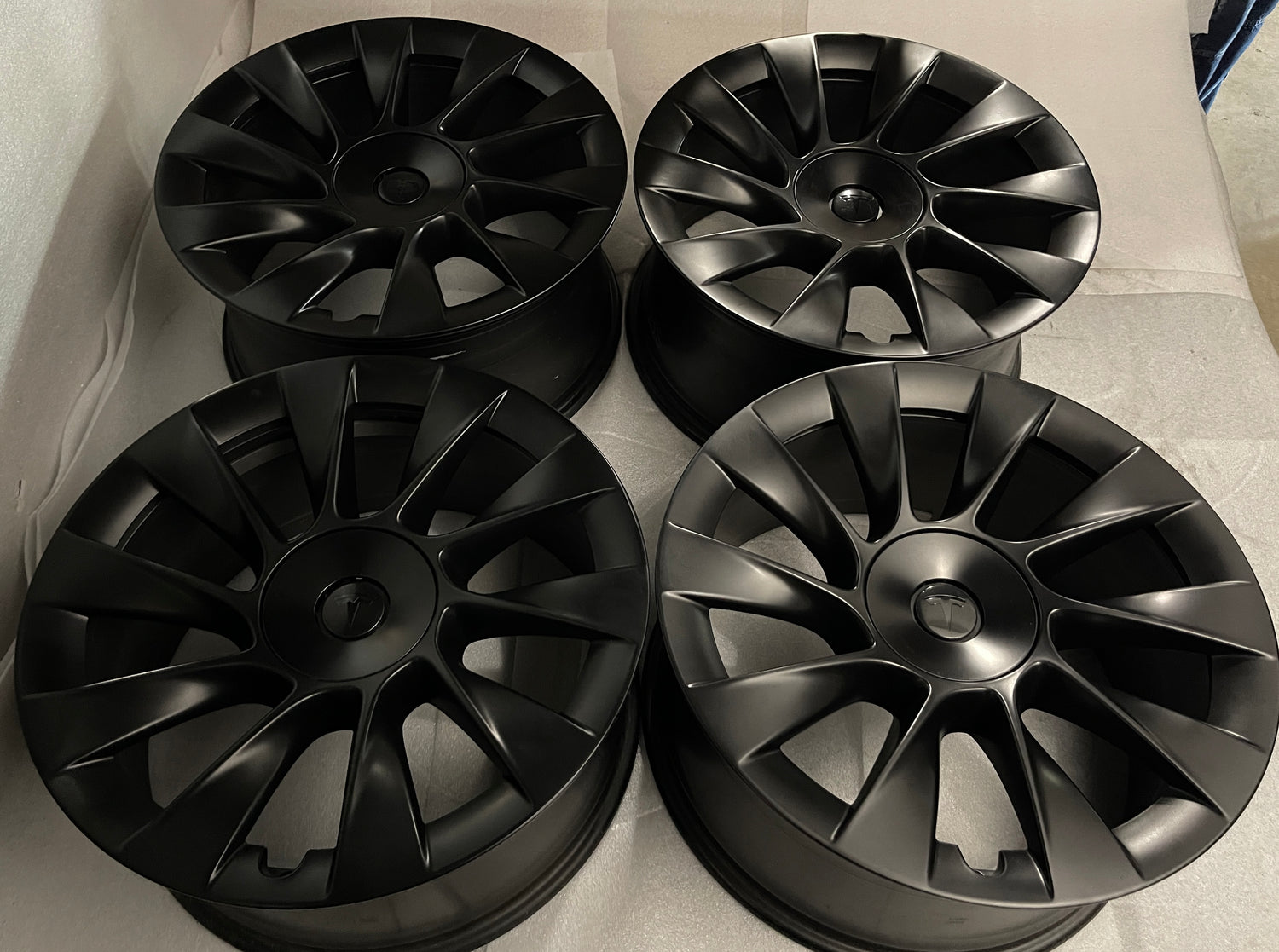 2020 2021 2022 2023 Tesla Model Y OEM 20" Satin Black Wheels Rims Set of 4 Refinished | 1188223-00-B 96965